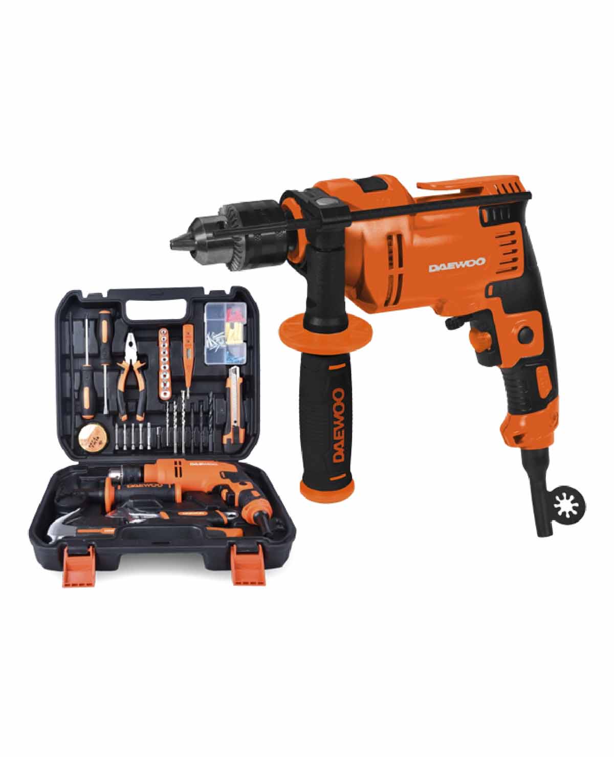 Kit Taladro Percutor Daewoo DAID550K c/Accesorios Maletin